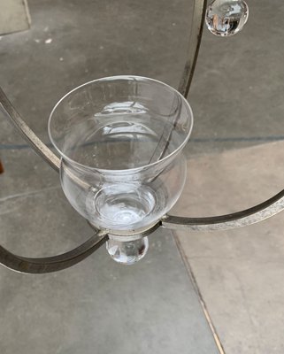 Mid-Century Danish Metal and Glass Candleholder Pendant, 1960s-UAH-1362279