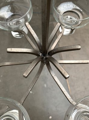 Mid-Century Danish Metal and Glass Candleholder Pendant, 1960s-UAH-1384246