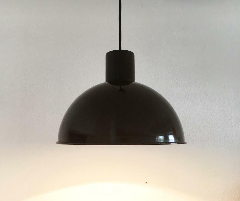 Mid-Century Danish Metal Bunker Maxi Pendant Lamp by Johannes Hammerborg for Fog & Mørup, 1970s