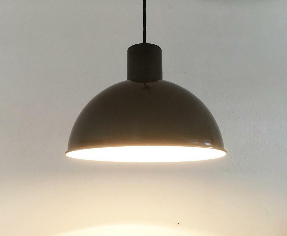 Mid-Century Danish Metal Bunker Maxi Pendant Lamp by Johannes Hammerborg for Fog & Mørup, 1970s