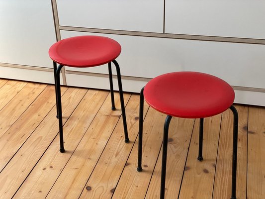 Mid-Century Danish Minimalist Stool, 1950s / 60s-WSA-1353562