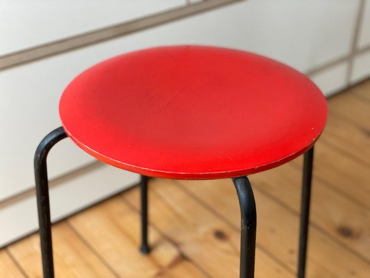 Mid-Century Danish Minimalist Stool, 1950s / 60s-WSA-1353562