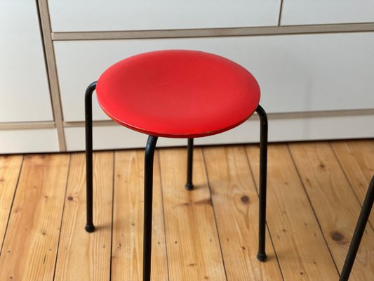 Mid-Century Danish Minimalist Stool, 1950s / 60s-WSA-1353562