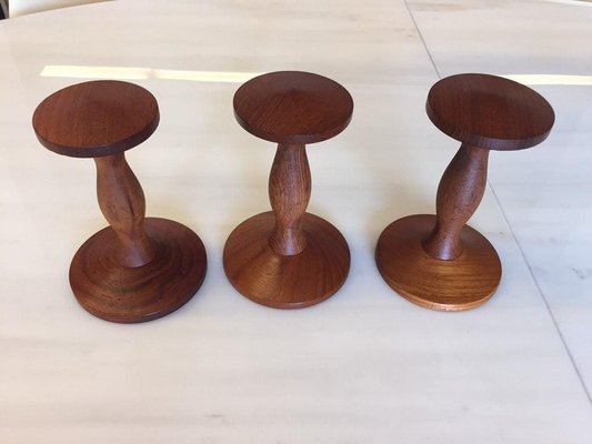 Mid-Century Danish Minimalist Teak Hook Racks, Set of 3-WSA-831312