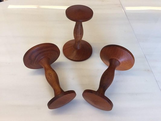 Mid-Century Danish Minimalist Teak Hook Racks, Set of 3-WSA-831312