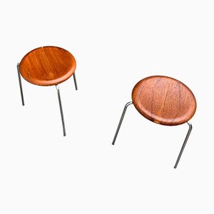 Mid-Century Danish Model 3170 Dot Stool by Arne Jacobsen for Fritz Hansen, 1968, Set of 2-UAH-973256