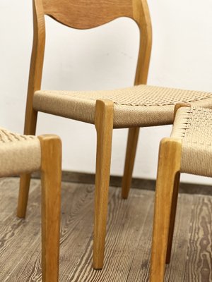 Mid-Century Danish Model 71 Chairs in Oak by Niels Otto Møller for J.L. Mollers, 1950s, Set of 6-DOY-1793672