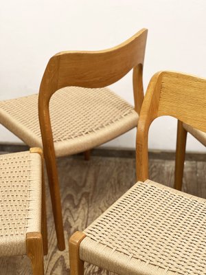 Mid-Century Danish Model 71 Chairs in Oak by Niels Otto Møller for J.L. Mollers, 1950s, Set of 6-DOY-1793672