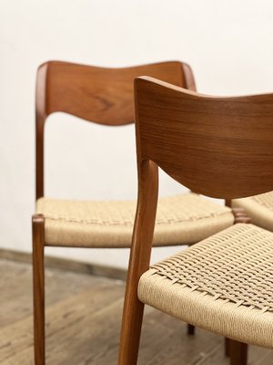 Mid-Century Danish Model 71 Chairs in Teak by Niels O. Møller for J.L. Møllers Furniture Factory, 1950, Set of 4-DOY-1793675