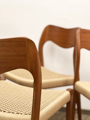 Mid-Century Danish Model 71 Chairs in Teak by Niels O. Møller for J.L. Møllers Furniture Factory, 1950, Set of 4-DOY-1793675