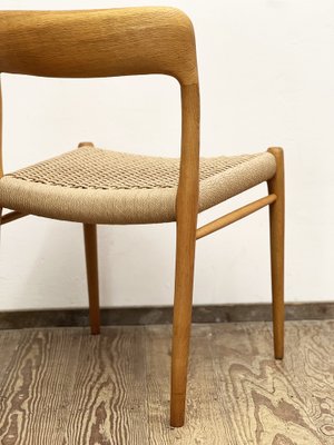 Mid-Century Danish Model 75 Chairs in Oak by Niels O. Møller for J.L. Møllers Møbelfabrik, 1950s, Set of 2-DOY-1782768