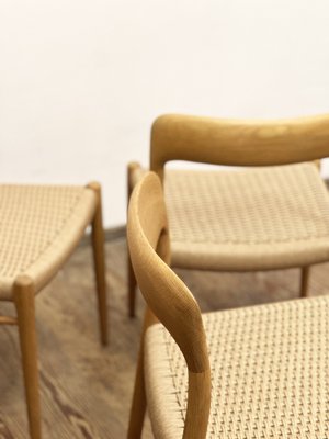 Mid-Century Danish Model 75 Chairs in Oak by Niels O. Møller for Jl Møllers Furniture Factory, 1950s, Set of 4-DOY-1782770