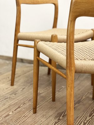 Mid-Century Danish Model 75 Chairs in Oak by Niels O. Møller for JL Møllers Furniture Factory, 1950s, Set of 4-DOY-1793680