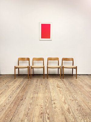 Mid-Century Danish Model 75 Chairs in Oak by Niels O. Møller for JL Møllers Furniture Factory, 1950s, Set of 4-DOY-1793680