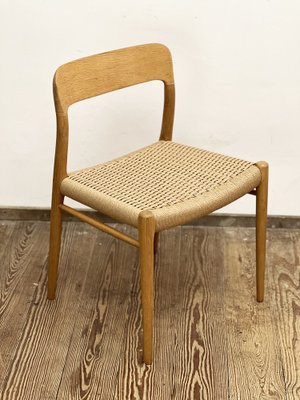 Mid-Century Danish Model 75 Chairs in Oak by Niels O. Møller for Jl Møllers Furniture Factory, 1950s, Set of 4-DOY-1782770