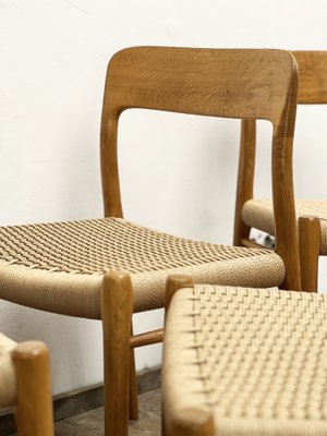 Mid-Century Danish Model 75 Chairs in Oak by Niels O. Møller for JL Møllers Furniture Factory, 1950s, Set of 4-DOY-1793680