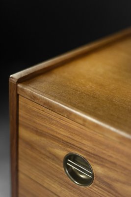 Mid-Century Danish Modern High Teak Highboy Chest of Drawers with Brass Handles, 1960s-ZAA-1706626