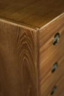 Mid-Century Danish Modern High Teak Highboy Chest of Drawers with Brass Handles, 1960s-ZAA-1706626