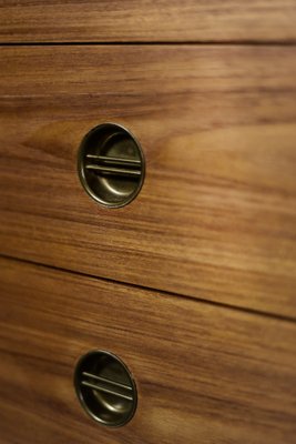 Mid-Century Danish Modern High Teak Highboy Chest of Drawers with Brass Handles, 1960s-ZAA-1706626