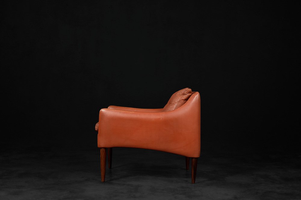 Mid-Century Danish Modern Rosewood & Leather Lounge Chair Model 800 by Hans Olsen for Cs Møbler, 1958