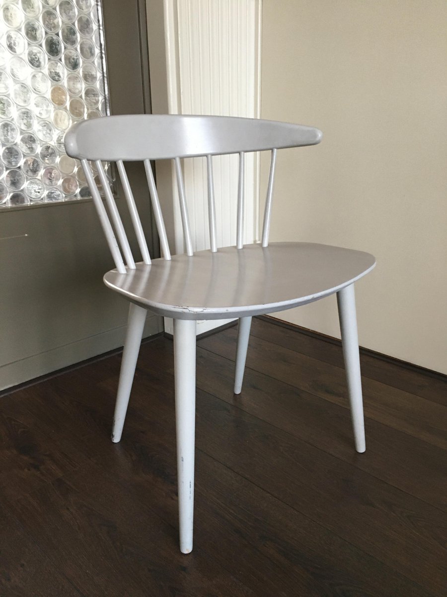 Mid-Century Danish Modern White Dining Chair by Ejvind Johansson for FDB, 1950s