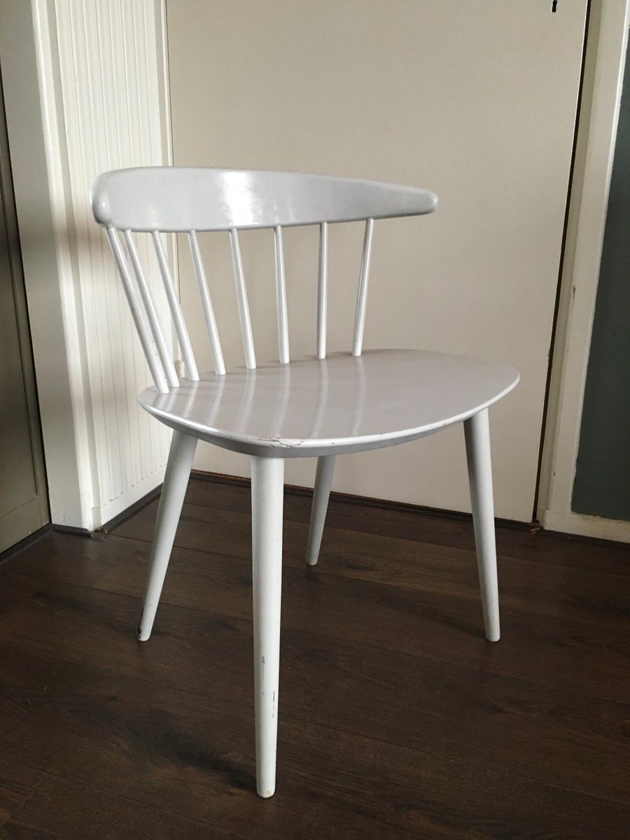 Mid-Century Danish Modern White Dining Chair by Ejvind Johansson for FDB, 1950s