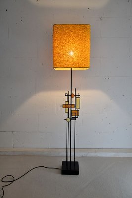 Mid-Century Danish Modern Wrought Iron & Glass Floor Lamp by Svend Aage Holm Sørensen-IEI-853521