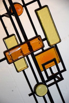 Mid-Century Danish Modern Wrought Iron & Glass Floor Lamp by Svend Aage Holm Sørensen-IEI-853521