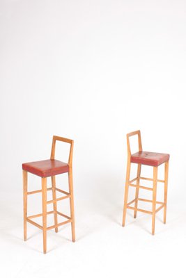 Mid-Century Danish Oak Bar Stools, 1950s, Set of 2-FK-630513