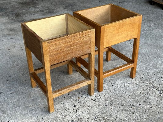 Mid-Century Danish Oak Cube Flower Tables, 1960s, Set of 2-GON-1813516