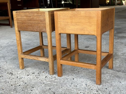 Mid-Century Danish Oak Cube Flower Tables, 1960s, Set of 2-GON-1813516