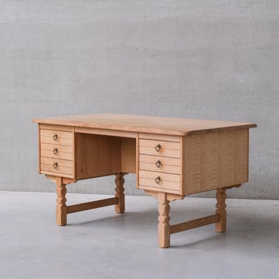 Mid-Century Danish Oak Desk attributed to Henning Kjaernulf-JRP-1764558