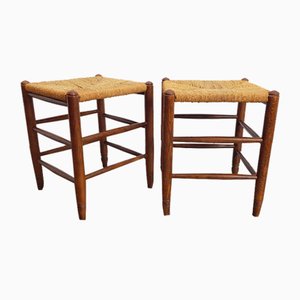 Mid-Century Danish Papercord and Rope Beech Stool, 1960s, Set of 2-AXJ-1723156