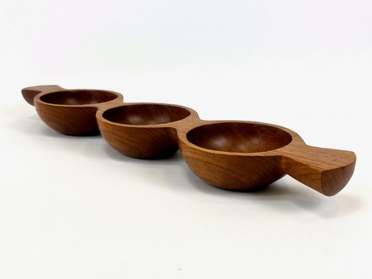 Mid-Century Danish Partitioned Teak Snack Bowl, 1970s-ZCY-2022961