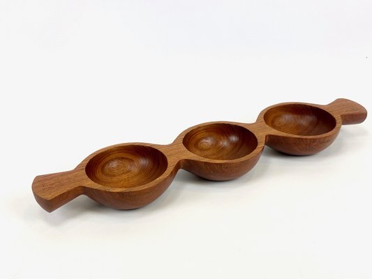 Mid-Century Danish Partitioned Teak Snack Bowl, 1970s-ZCY-2022961