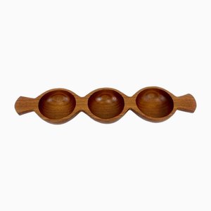 Mid-Century Danish Partitioned Teak Snack Bowl, 1970s-ZCY-2022961