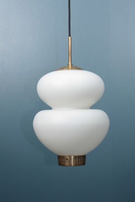 Mid-Century Danish Peanut Pendant Lamp by Bent Karlby for Lyfa, 1960s-FK-736972