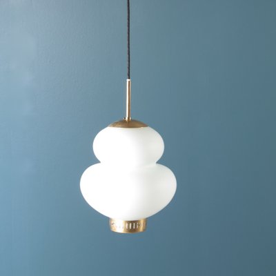 Mid-Century Danish Peanut Pendant Lamp by Bent Karlby for Lyfa, 1960s-FK-594222