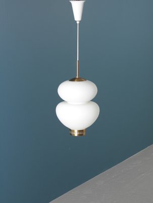 Mid-Century Danish Peanut Pendant Lamp by Bent Karlby for Lyfa, 1960s-FK-594224