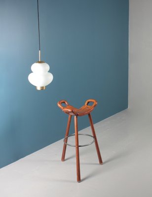 Mid-Century Danish Peanut Pendant Lamp by Bent Karlby for Lyfa, 1960s-FK-594222