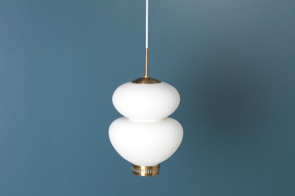 Mid-Century Danish Peanut Pendant Lamp by Bent Karlby for Lyfa, 1960s-FK-594224