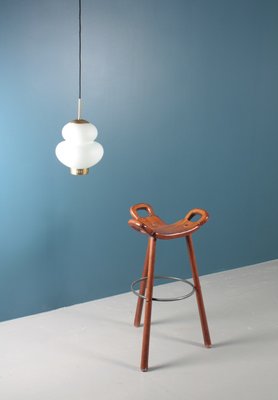 Mid-Century Danish Peanut Pendant Lamp by Bent Karlby for Lyfa, 1960s-FK-594222