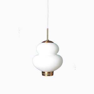 Mid-Century Danish Peanut Pendant Lamp by Bent Karlby for Lyfa, 1960s-FK-592690