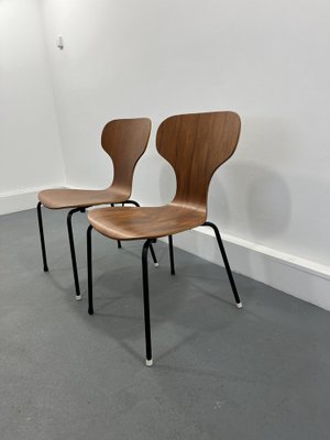 Mid-Century Danish Plywood Chairs, 1950s, Set of 2-JWH-1790893