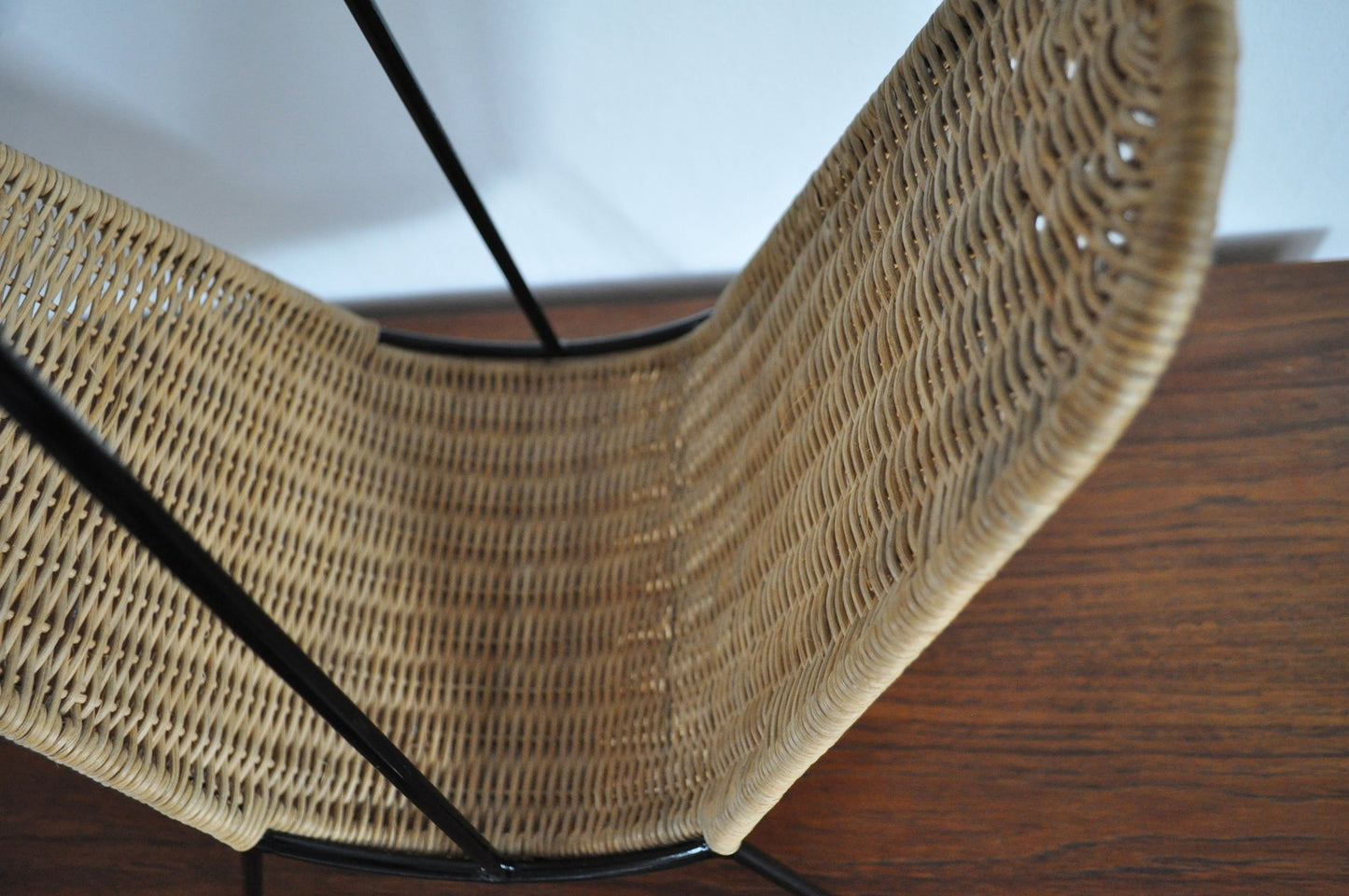 Mid-Century Danish Rattan Magazine Rack Attributed to Carl Auböck from Illums Bolighus, 1960s