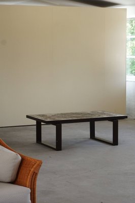 Mid-Century Danish Rectangular Coffee Table in Oak and Stoneware by Ox Art for Trioh, 1970-MXF-964476