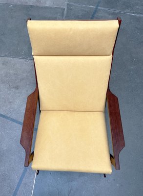 Mid-Century Danish Rocking Chair with Footstool by Poul Volther for Frem Røjle, 1960s, Set of 2-UAH-2041908