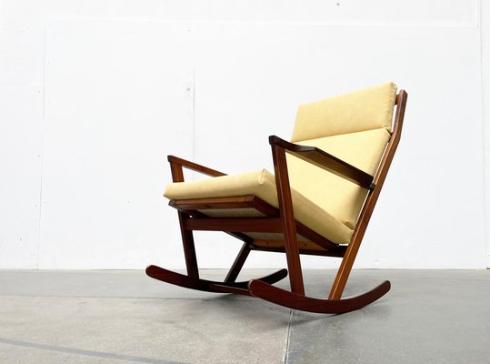 Mid-Century Danish Rocking Chair with Footstool by Poul Volther for Frem Røjle, 1960s, Set of 2-UAH-2041908