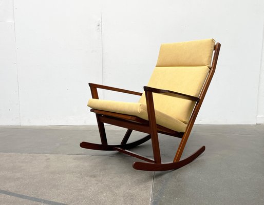 Mid-Century Danish Rocking Chair with Footstool by Poul Volther for Frem Røjle, 1960s, Set of 2-UAH-2041908