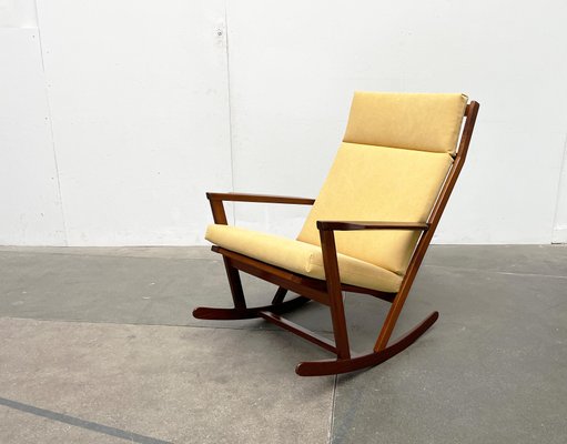 Mid-Century Danish Rocking Chair with Footstool by Poul Volther for Frem Røjle, 1960s, Set of 2-UAH-2041908